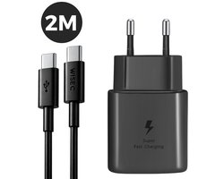 Chargeur rapide 25 W - Chargeur USB C pour Samsung, OPPO, Huawei Charger - Avec câble de chargement USB C de 2 mètres - WiseQ