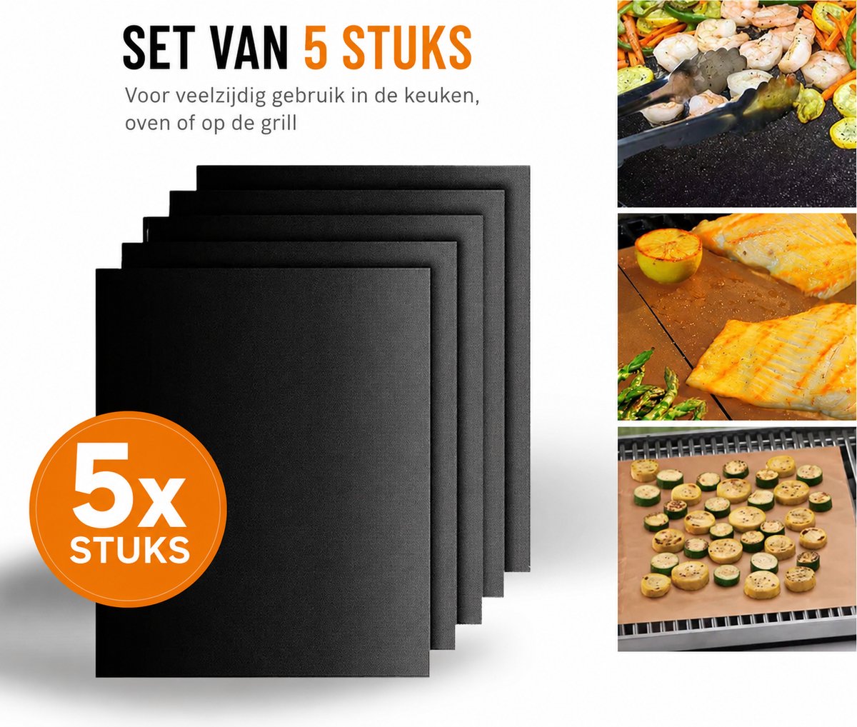 BBQ Oven Bakmat set van 5