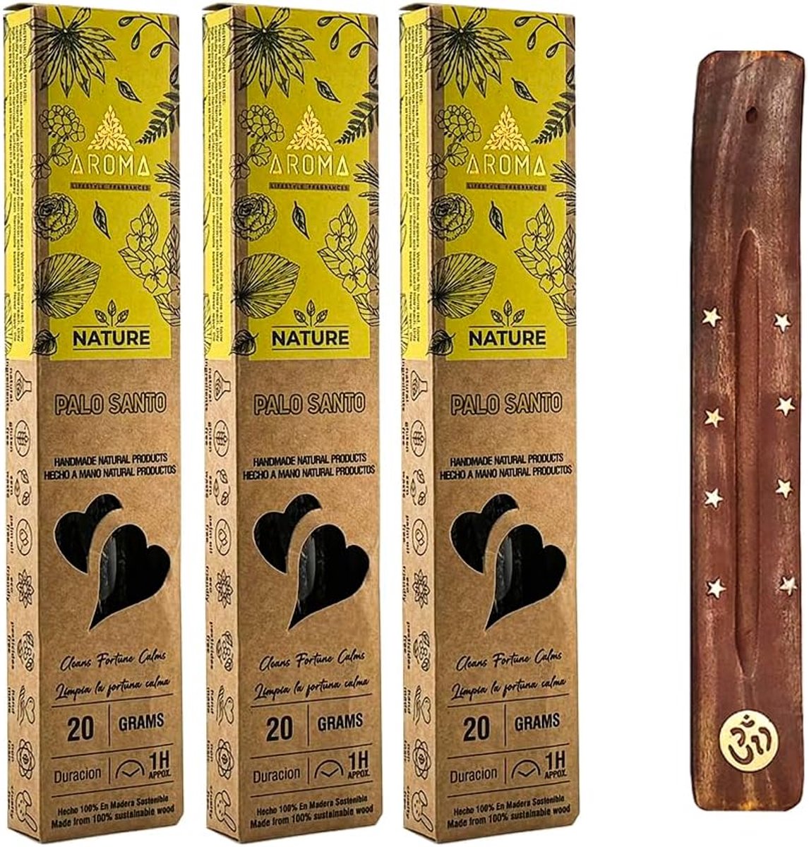 SnelShoppen - Palo Santo Geurstokjes - 3 Dozen - 100% Natuurlijk en Handgemaakt - 1 Uur Brandduur per Stokje - Perfect voor Relaxatie, Meditatie en Yo