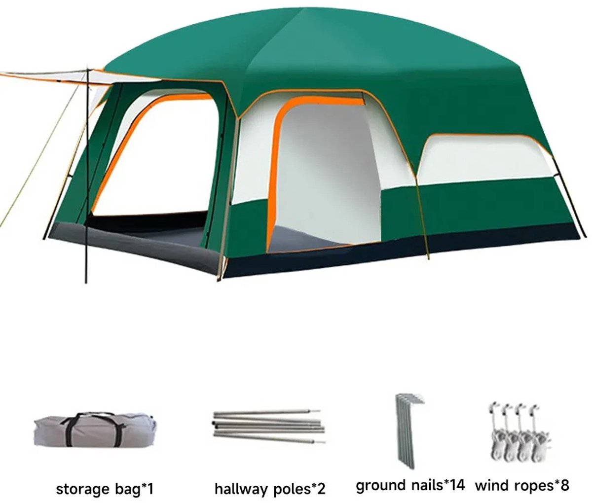 Evaux Boutique Tent - incl. muggengaas - waterdicht - 4-6 pers. - tunneltent - 3 ingangen & voortent - incl. opbergtas - outdoor