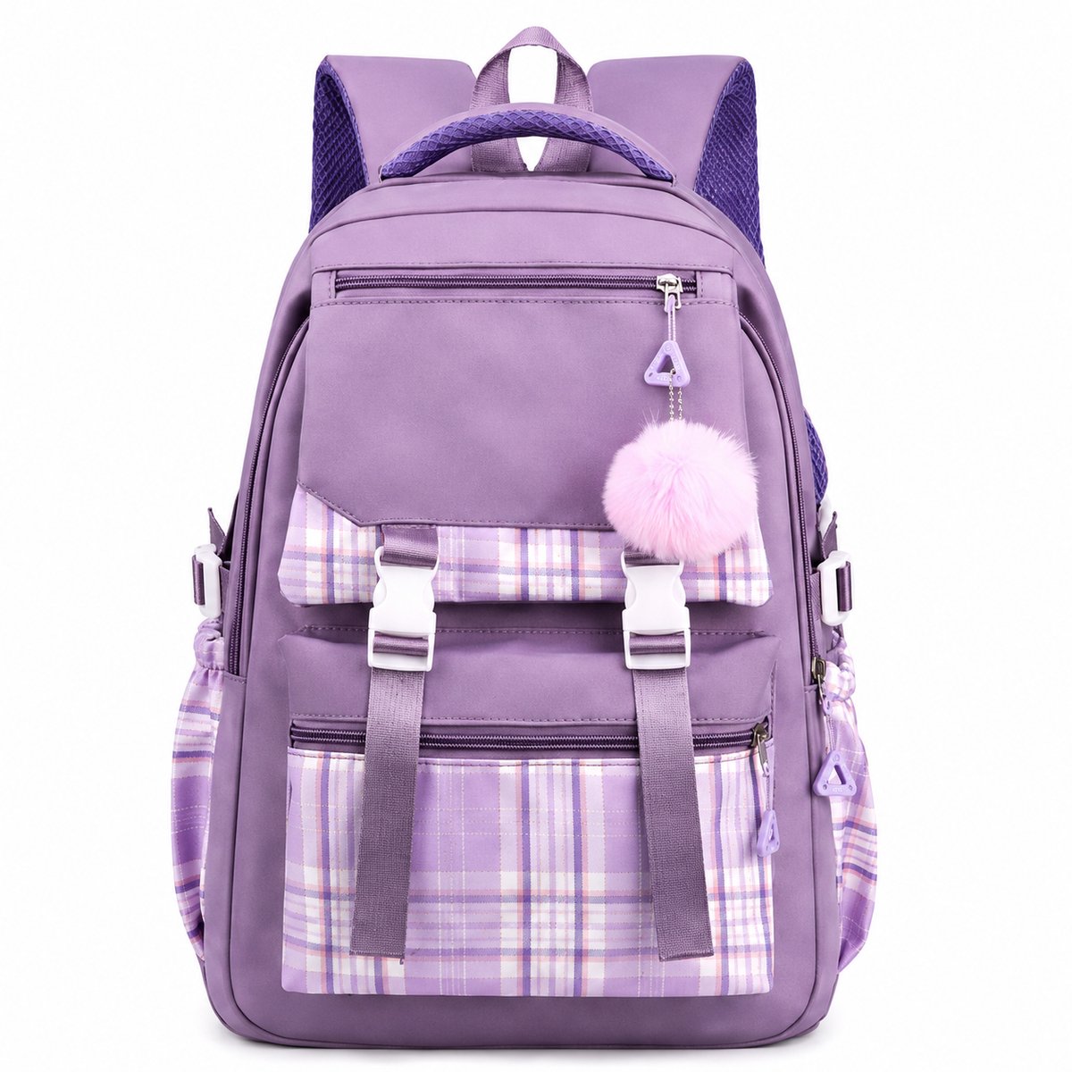Bobypet Schooltas Meisjes - Laptop Rugzak voor Dames en Tieners - Lichtgewicht Dagrugzak voor School, Werk en Reizen - Paars