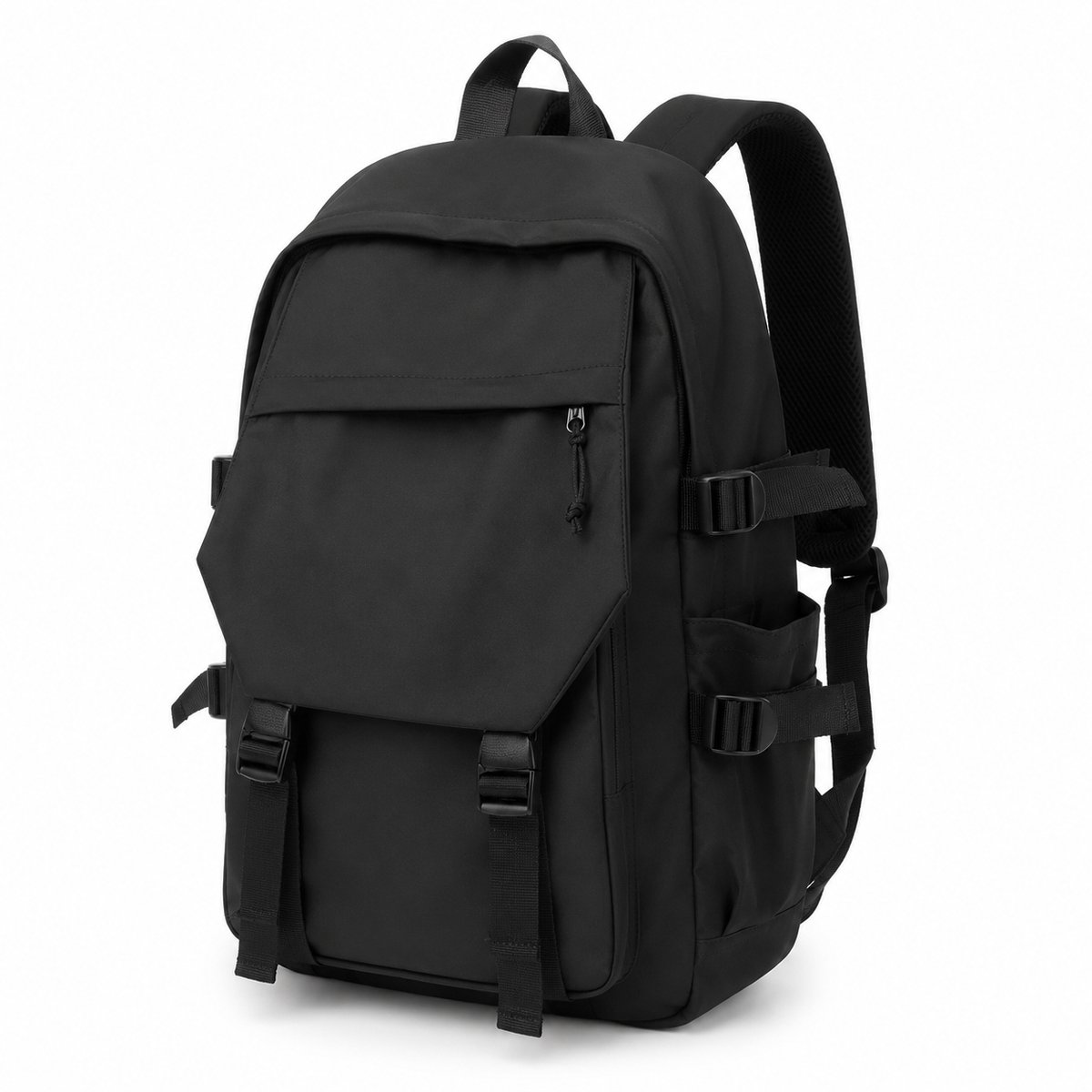 Bobypet Schooltas - Laptop Rugzak voor Dames en Heren - 20L Dagrugzak met 15.6 inch Laptopvak - Waterbestendige Schooltas voor School, Werk en Reizen - Zwart