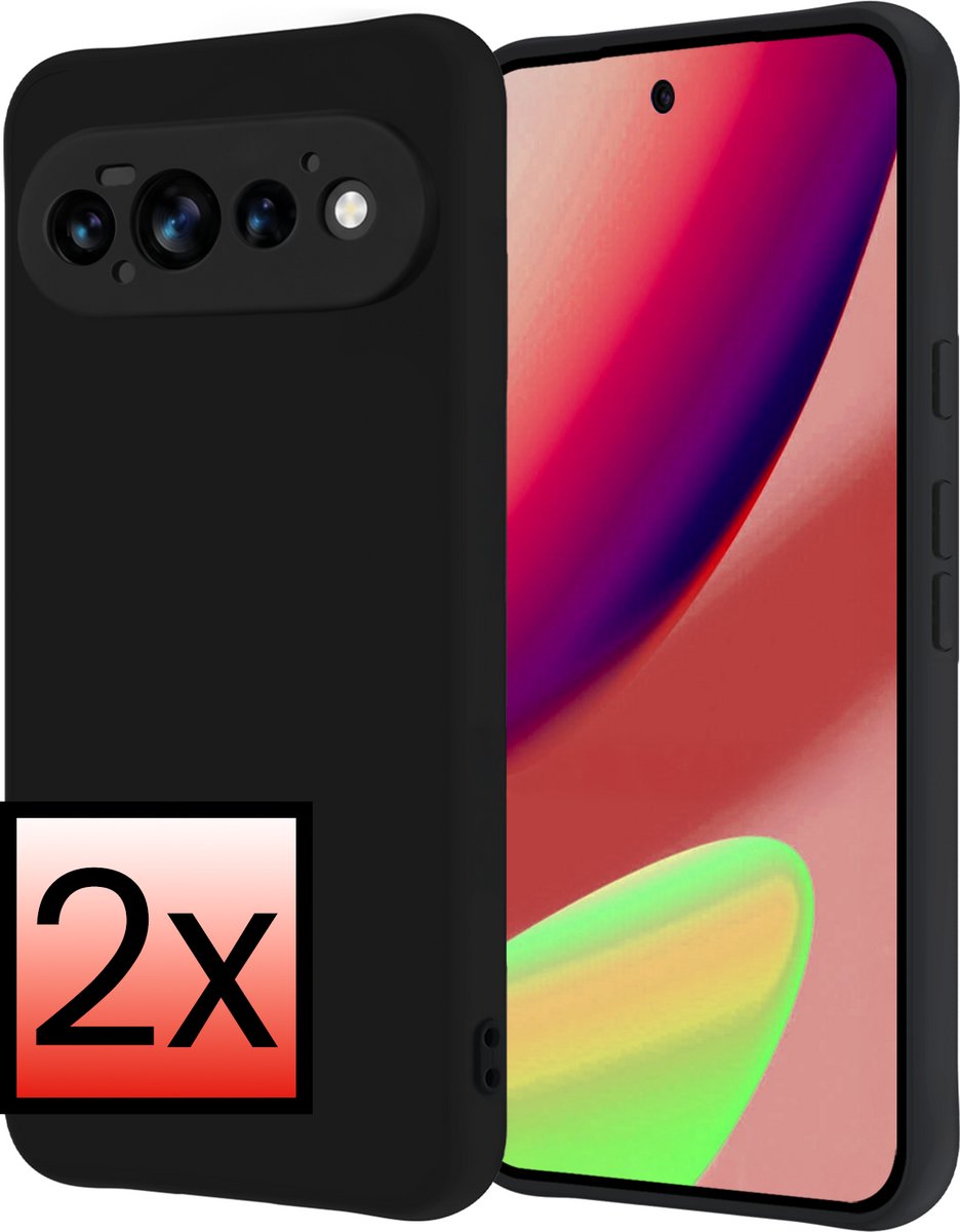 Hoesje - 2 Stuks - Geschikt voor Google Pixel 11 Pro - Sterk & Shockproof - Case Siliconen - Back Cover - Telefoon Hoes - Zwart