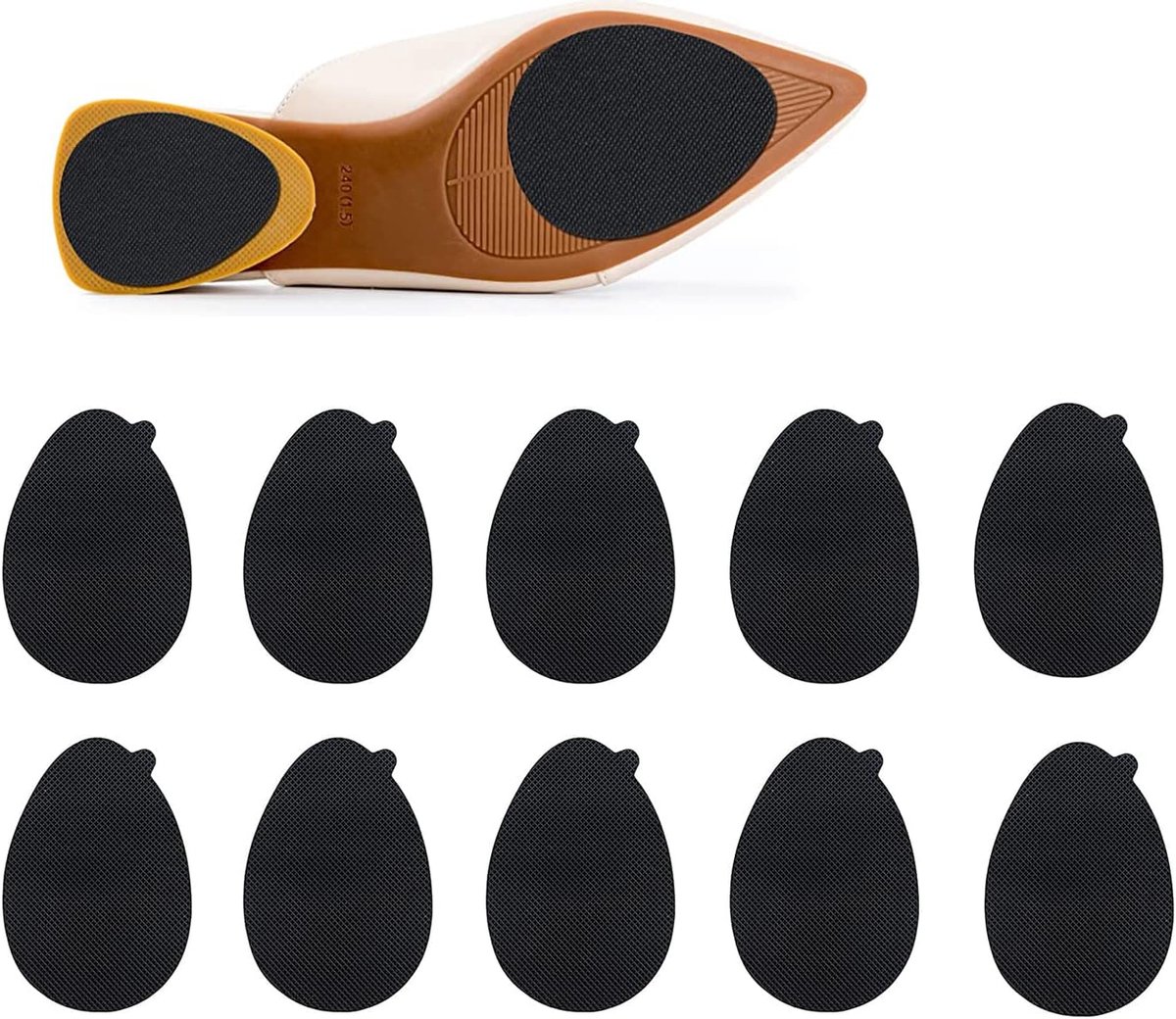 SnelShoppen - 12 Stuks Zelfklevende Antislip Zool Pads voor Hakken - Duurzaam Silicone - Snijbaar - Bescherming voor Schoenen - Voor Mannen en Vrouwen