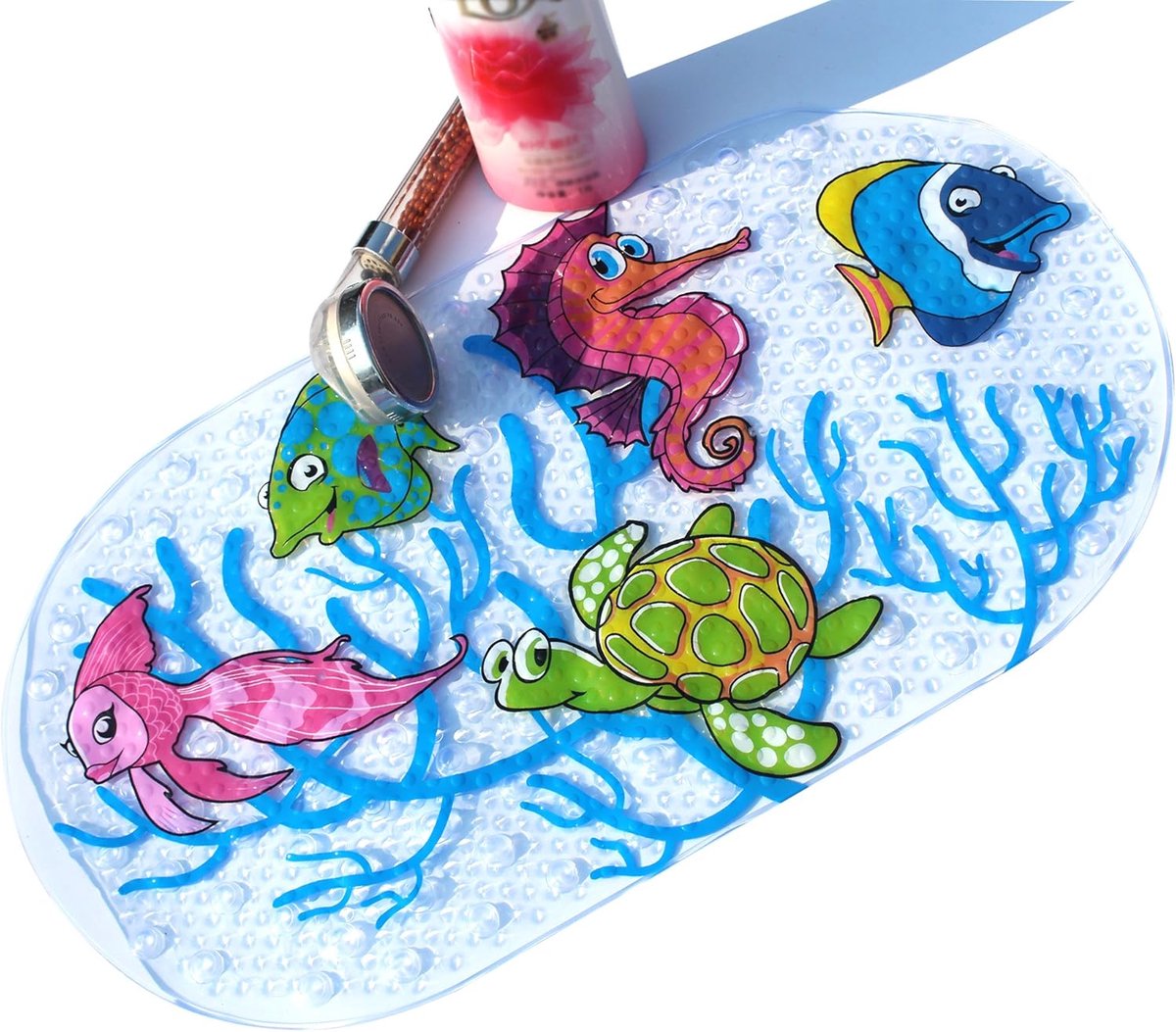 SnelShoppen - Anti-slip baby badkamer tapijten en douchemat voor baby's, kinderen, geschikt voor elke badkuip, BPA-vrij, machinewasbaar, comfortabel e