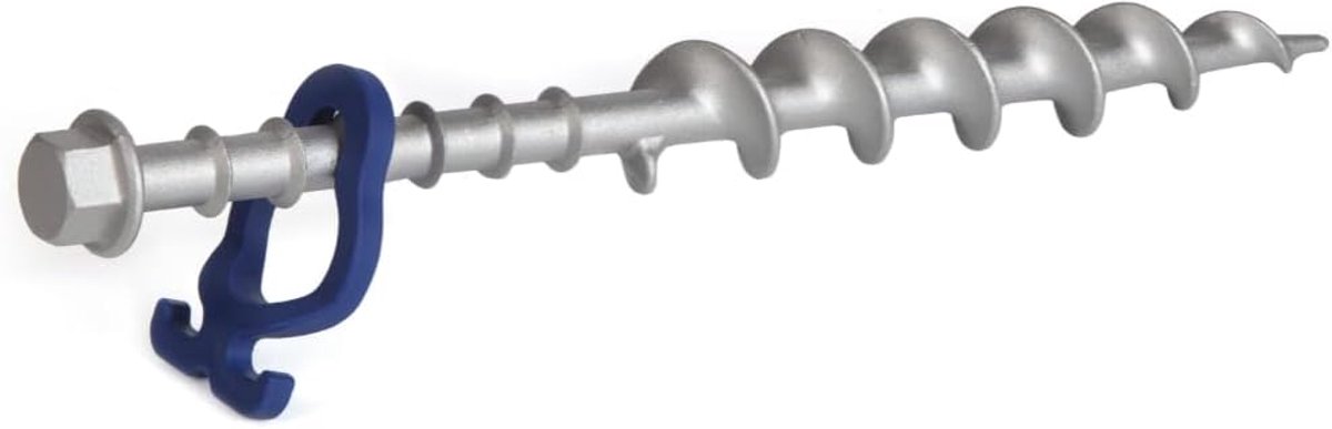 SnelShoppen - 2x Aluminium Lange Schroefpinnen 31 cm - Stevige Tentpennen voor Normale en Zanderige Bodems - Ideaal voor Grote Tenten, Camping en Buit