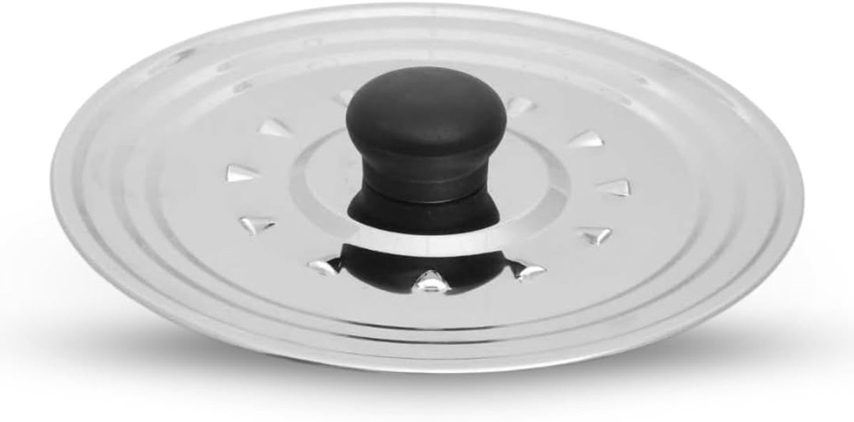 SnelShoppen - RVS Keuken Deksel 16/18/20/22/24 cm - Spatvrij Pan en Pot Deksel met Stoomgaten en Ergonomische Handgreep voor Koken en Stomen