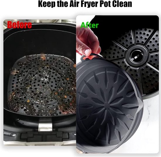 Herbruikbare Siliconen Air Fryer Liners - 2 Stuks, 7.9 Inch, Vervangbare Bakpan, Ideaal voor Gezond Koken en Bakken zonder Plakken — afbeelding 3