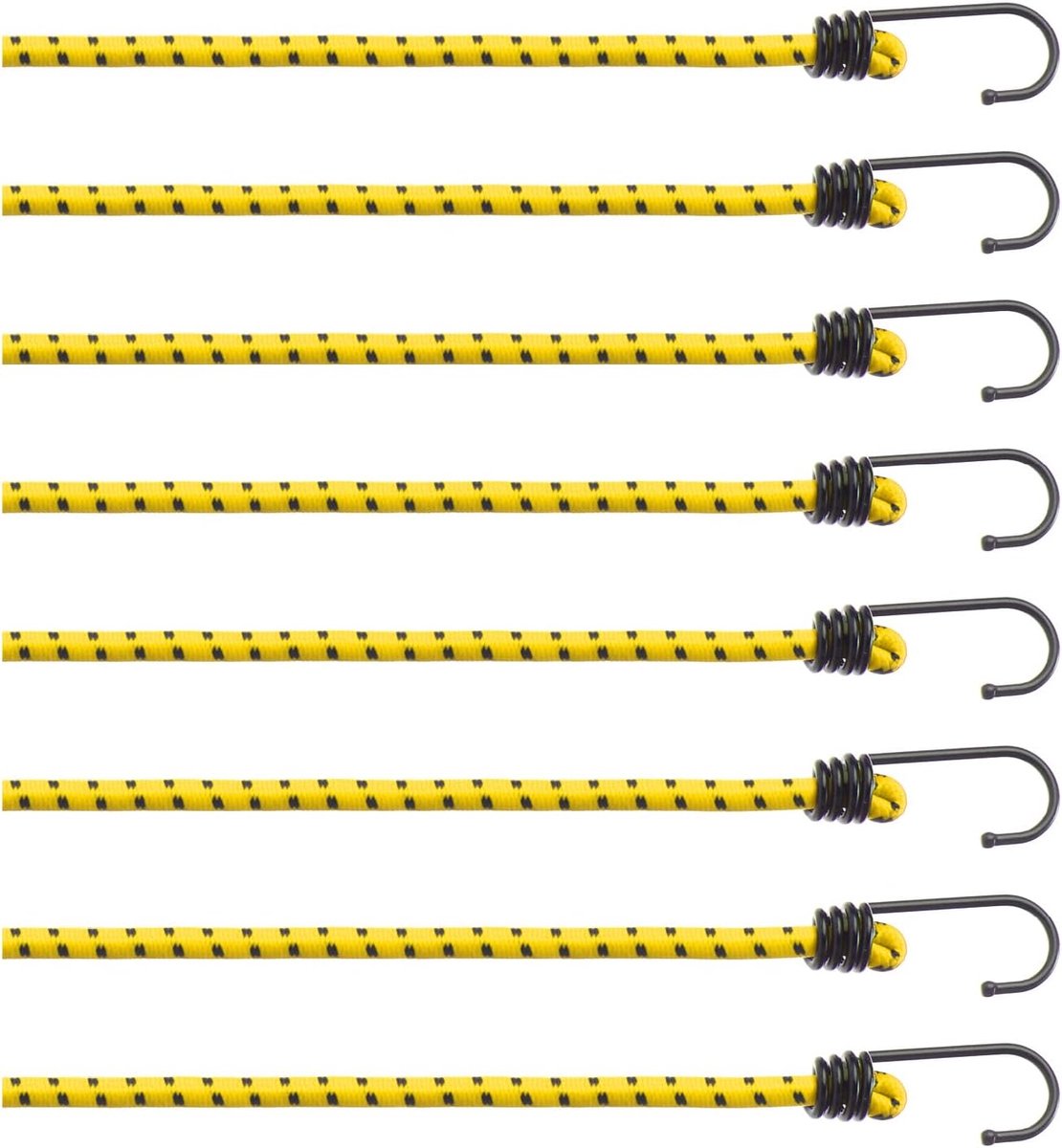 SnelShoppen - Pack van 10 Rubber Tensioners - Elastische Spanners met Haakjes - Bungee Koorden voor Bagage Beveiliging - Ideaal voor Camping, Tuin en