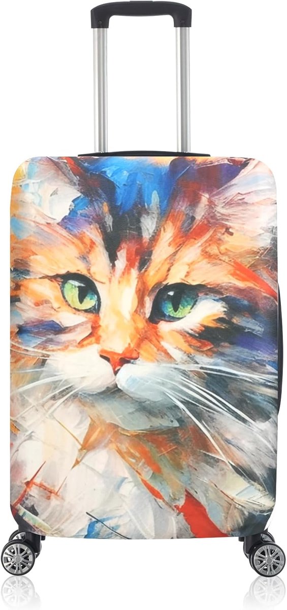 SnelShoppen - Luggage Cover - Elastisch Wasbaar Stretch Koffer Hoes - Bescherming voor 46-51cm Koffers - Multicolor - Groot - Reisaccessoires