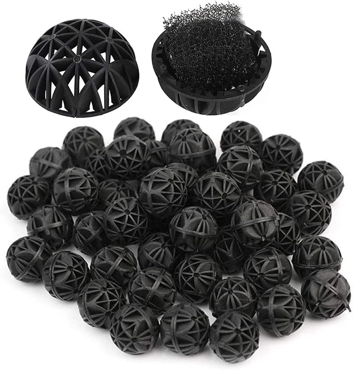 SnelShoppen - 100Pcs Bio Porous Filter Biochemical Ball Filter Media voor Aquarium, Vijver en Waterval - 26mm Filtermateriaal met Katoen voor Vis Tank