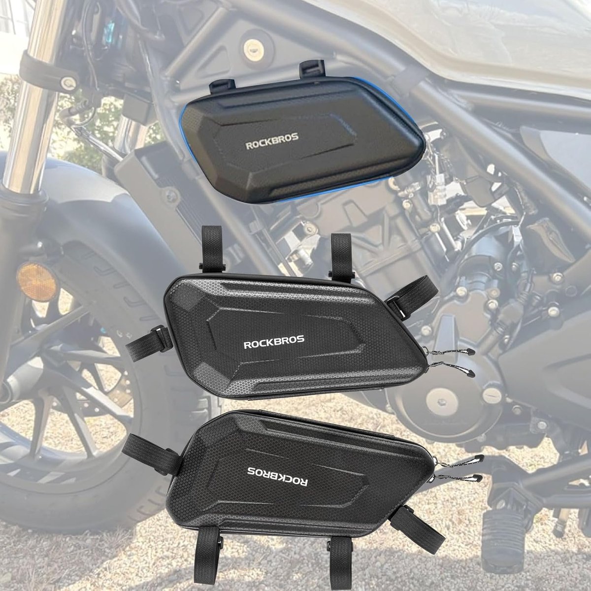 SnelShoppen - Modified Seat Axles voor Honda REBEL CMX 250, 300, 500, 1100 - Waterproof Hard Shell Motorfiets Bagage - 1.5 Liter Inhoud (1 Paar)