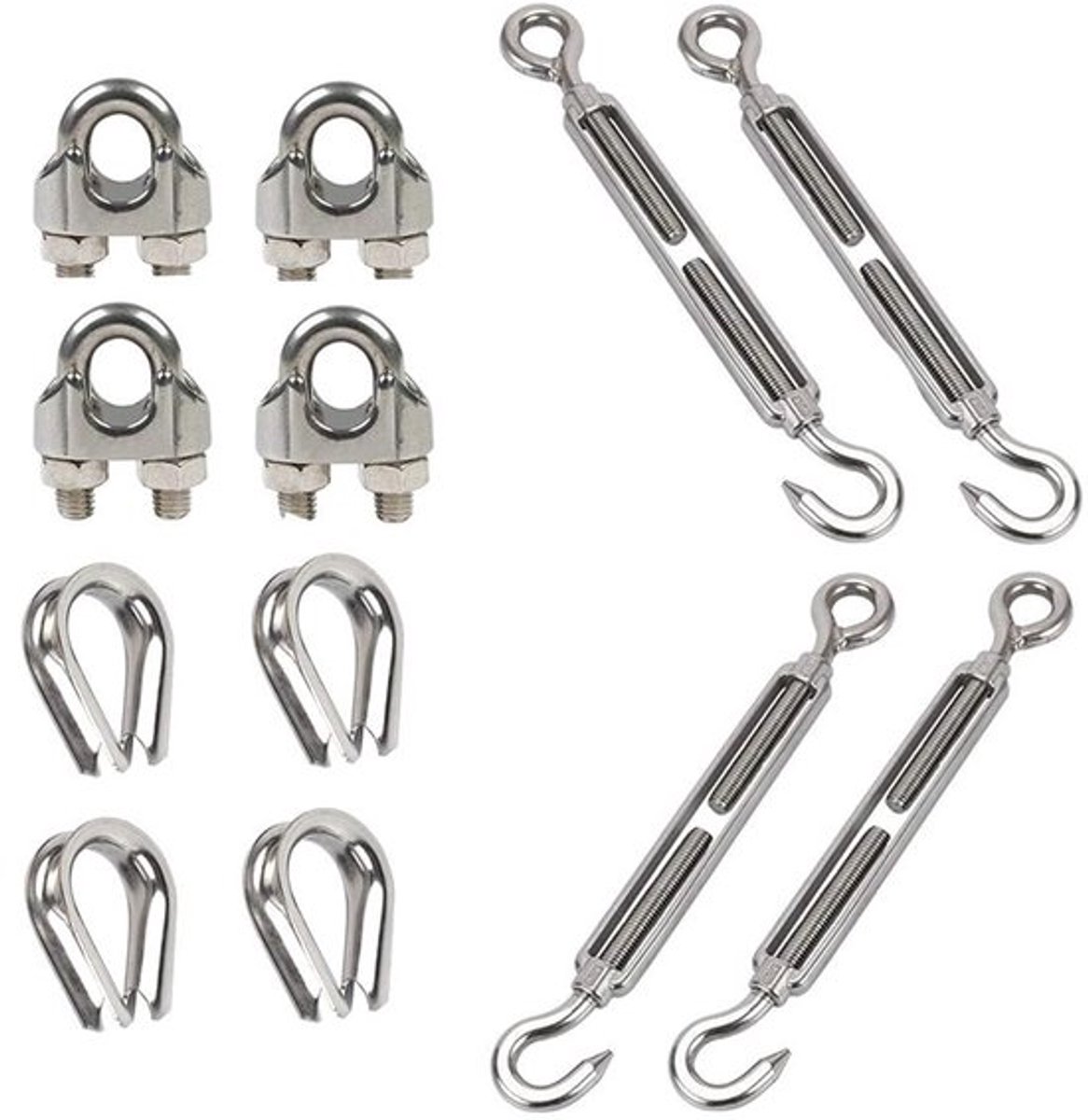 Beugelvormklem Spanningsset Kabelreling Draadspanner - 12 stuks