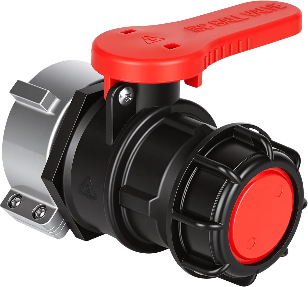 SnelShoppen - IBC Adapter Ball Valve 60 mm tot 75 mm, Water Tank Drain Valve, Shut-Off Valve voor IBC Container, Robuuste en Duurzame Tank Accessoires