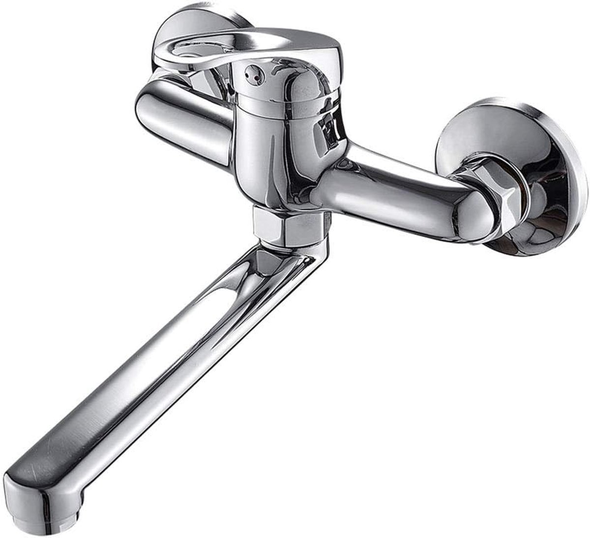 SnelShoppen - Keukenkraan Wandmontage met 360° Rotatie, 15 cm Afstand tot Spoelbak, RVS, Modern Design voor Keuken en Badkamer