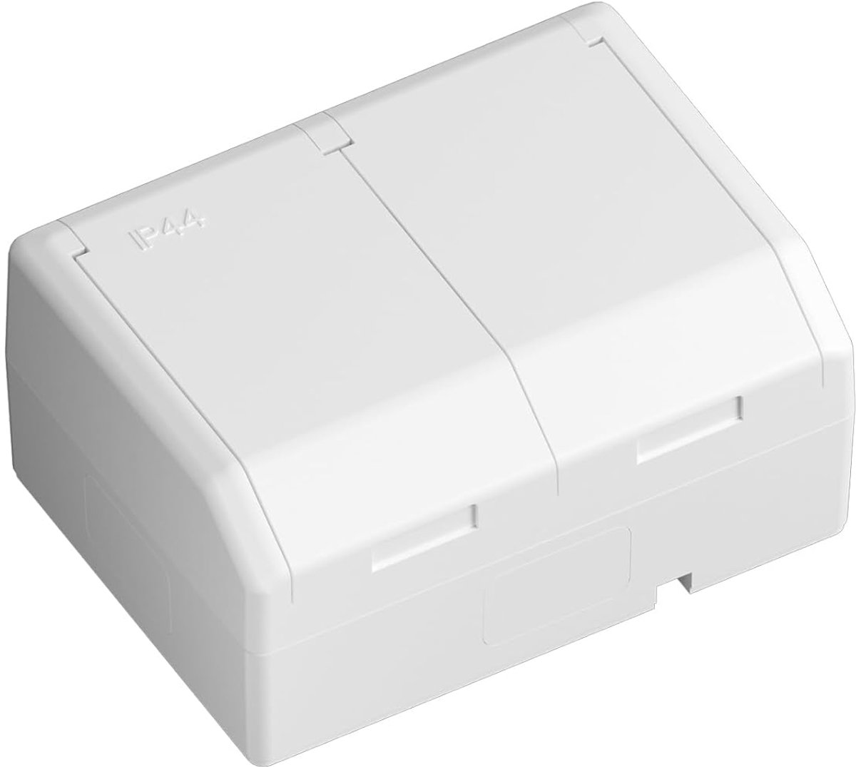 SnelShoppen - Euro Classic 2-Way IP44 Schuko Stopcontact - 2x 250V 16A Wandcontactdoos met Deksel - 103x75mm - Waterdicht voor Tuin, Camping en Buiten