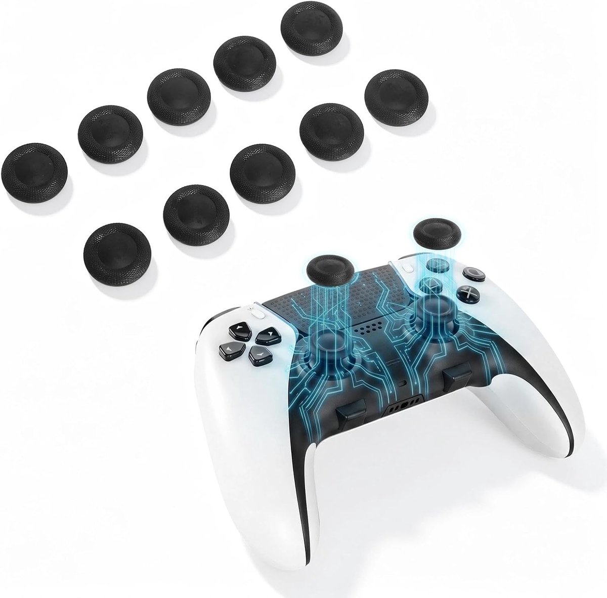 SnelShoppen - 6 stuks duimgreep joystick doppen voor PS5 PS4 controller accessoires thumbstick siliconen caps antislip stick opzetstukken analoge stic