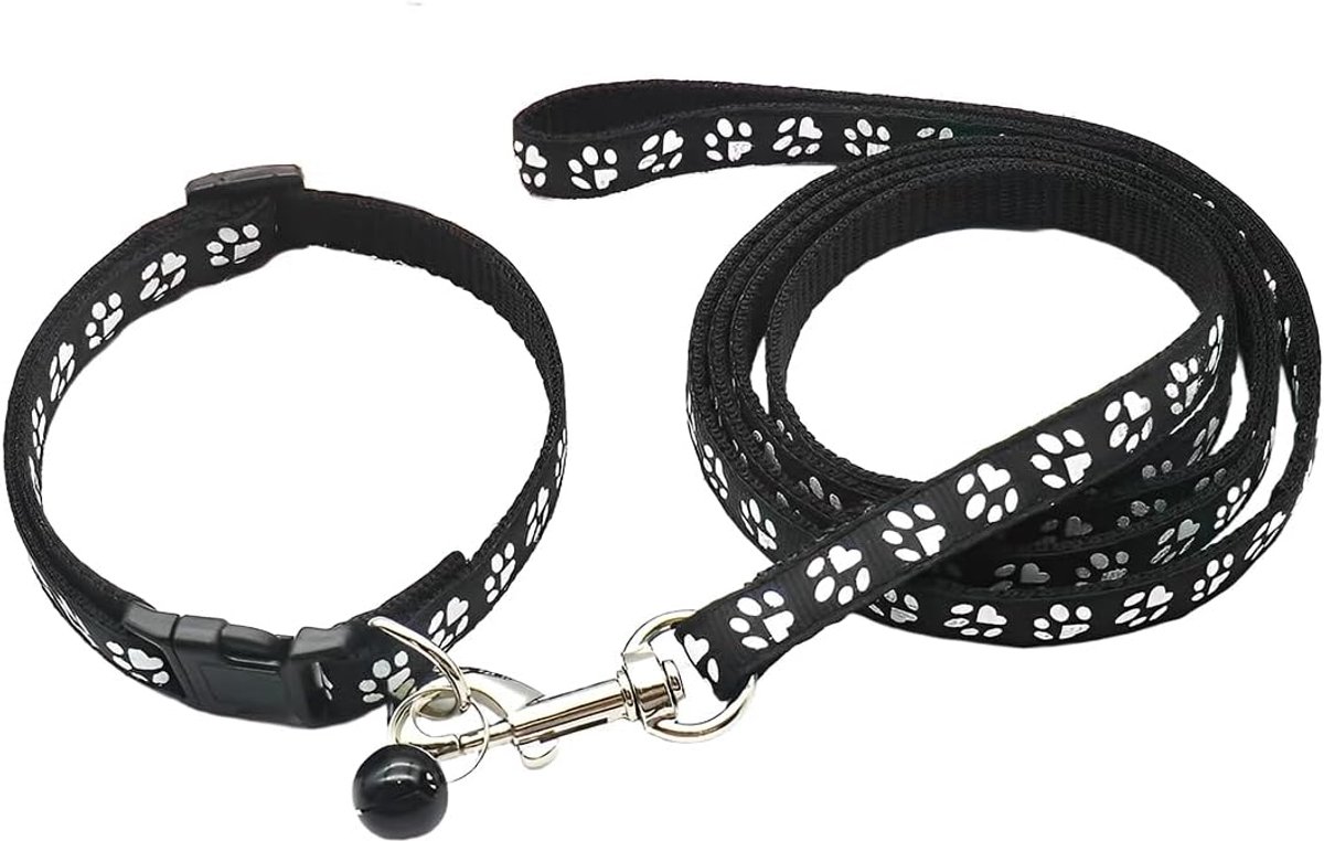 SnelShoppen - Puppy Halsband met Leash, Verstelbare Hondenhalsband, Zachte Nylon, Pet Collar voor Puppies en Kleine tot Middelgrote Honden (Roze)