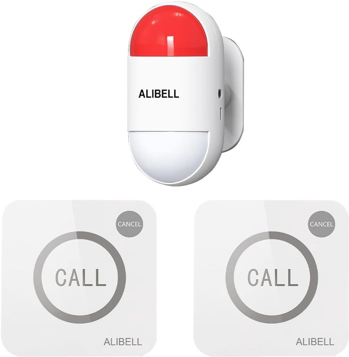 SnelShoppen - Personal Alarm 120 dB Sirene met 2 Noodknoppen - Veiligheidssysteem voor Thuis, Bedrijf, Fabriek - Batterij- en Stekkergevoede Alarm