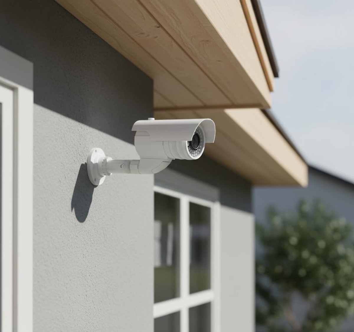 SnelShoppen - O&W Dummy Camera met Flitsende LED, Nep CCTV Beveiligingscamera voor Binnen en Buiten, Weerbestendig, Makkelijk te Installeren