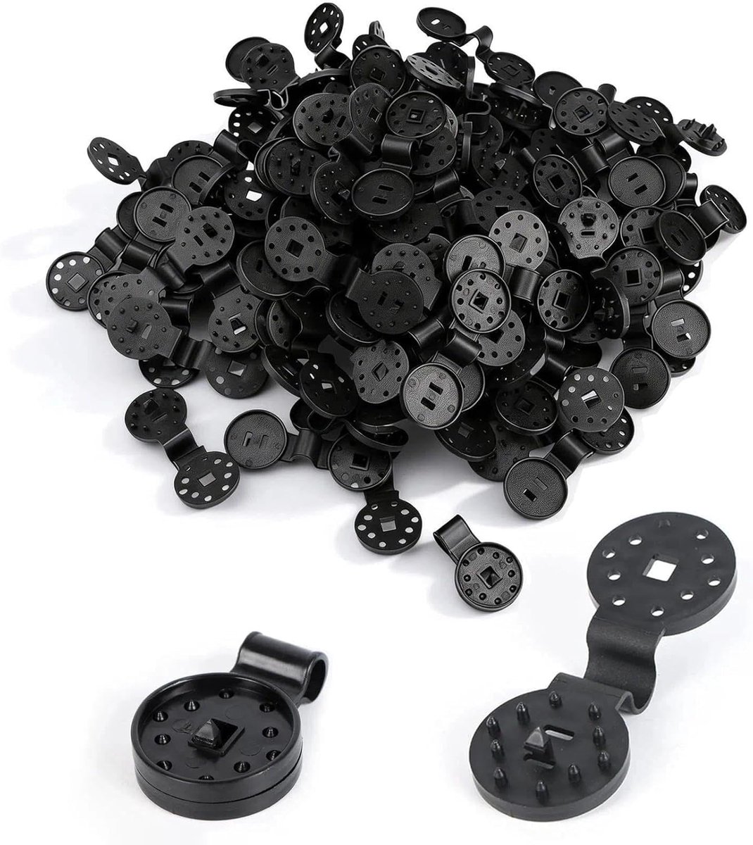 SnelShoppen - 100 Stuks Schaduwnet Clips voor Zonnezeil, Duurzame Kunststof Clips met Oog voor 9 mm Touw, Winddichte Bevestiging voor Tuin en Plantenb