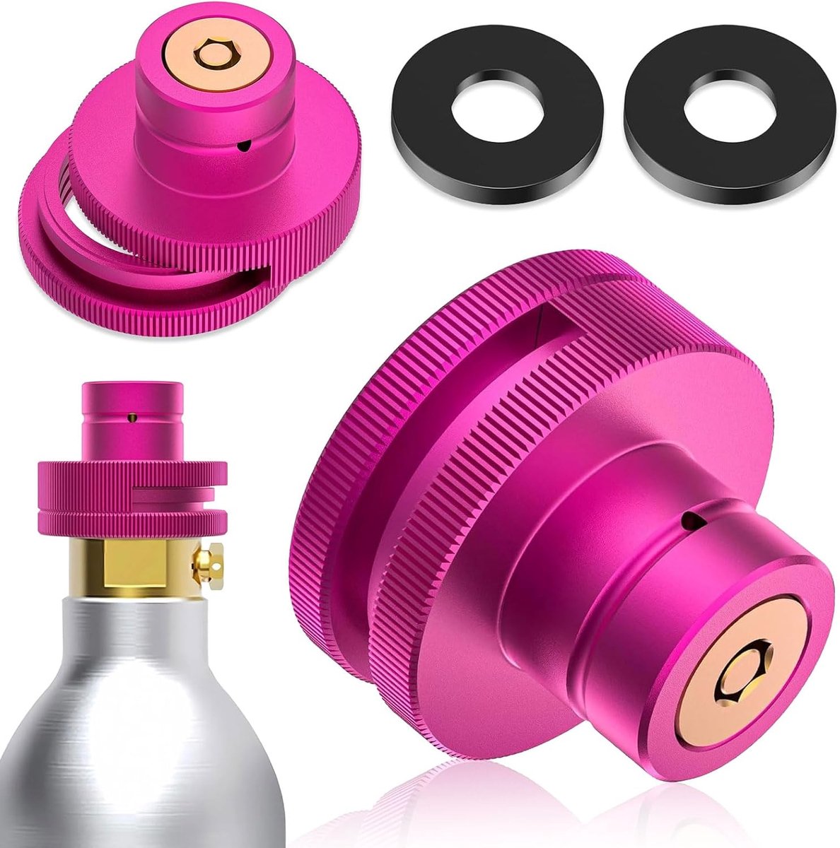 SnelShoppen - CO2 Snelkoppeling Adapter voor Soda Watermakers, Quick Release, Trapeziumdraad TR21-4, Aluminium Legering, Voor Thuisgebruik, Camping en