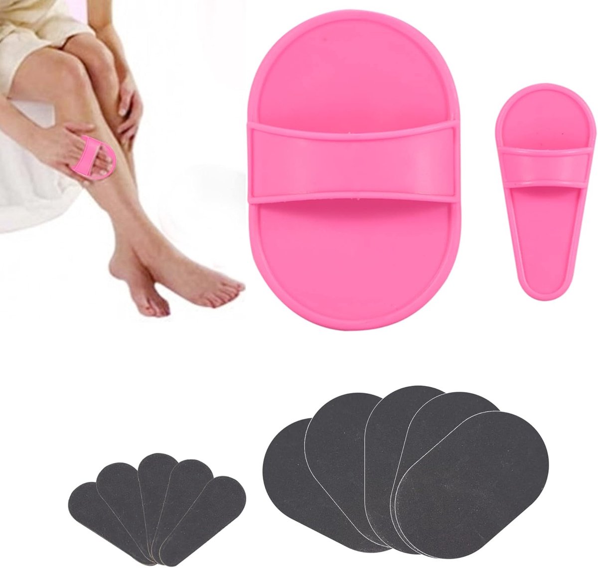 SnelShoppen - Pijnloze Haarverwijderingsspons, Depilatie Tool, Fysieke Haren Verwijderaar, Soft Materialen, Duurzaam, Voor Lichaam, Refill Pads, Compa