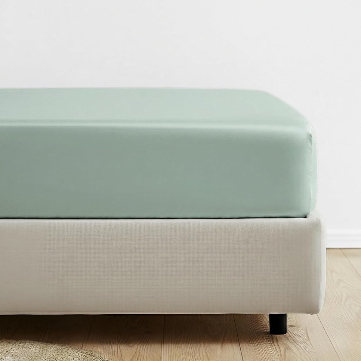 SnelShoppen - Fitted Sheet 90 x 200 cm - Groene Fitted Sheet 100% Katoen Combed Katoen - Oeko-Tex Gecertificeerd - Mint Groen - Geschikt voor Boxsprin