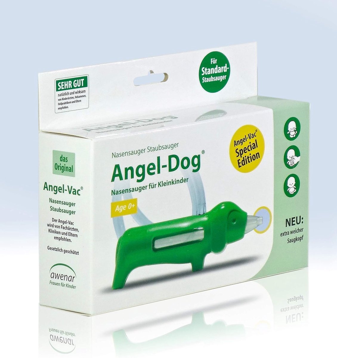 SnelShoppen - Nasale Aspirator voor Baby met Extra Zachte Zuigkop - Dackshund Vorm - Geschikt voor Standaard Stofzuigers - Klinisch Getest en Aanbevol