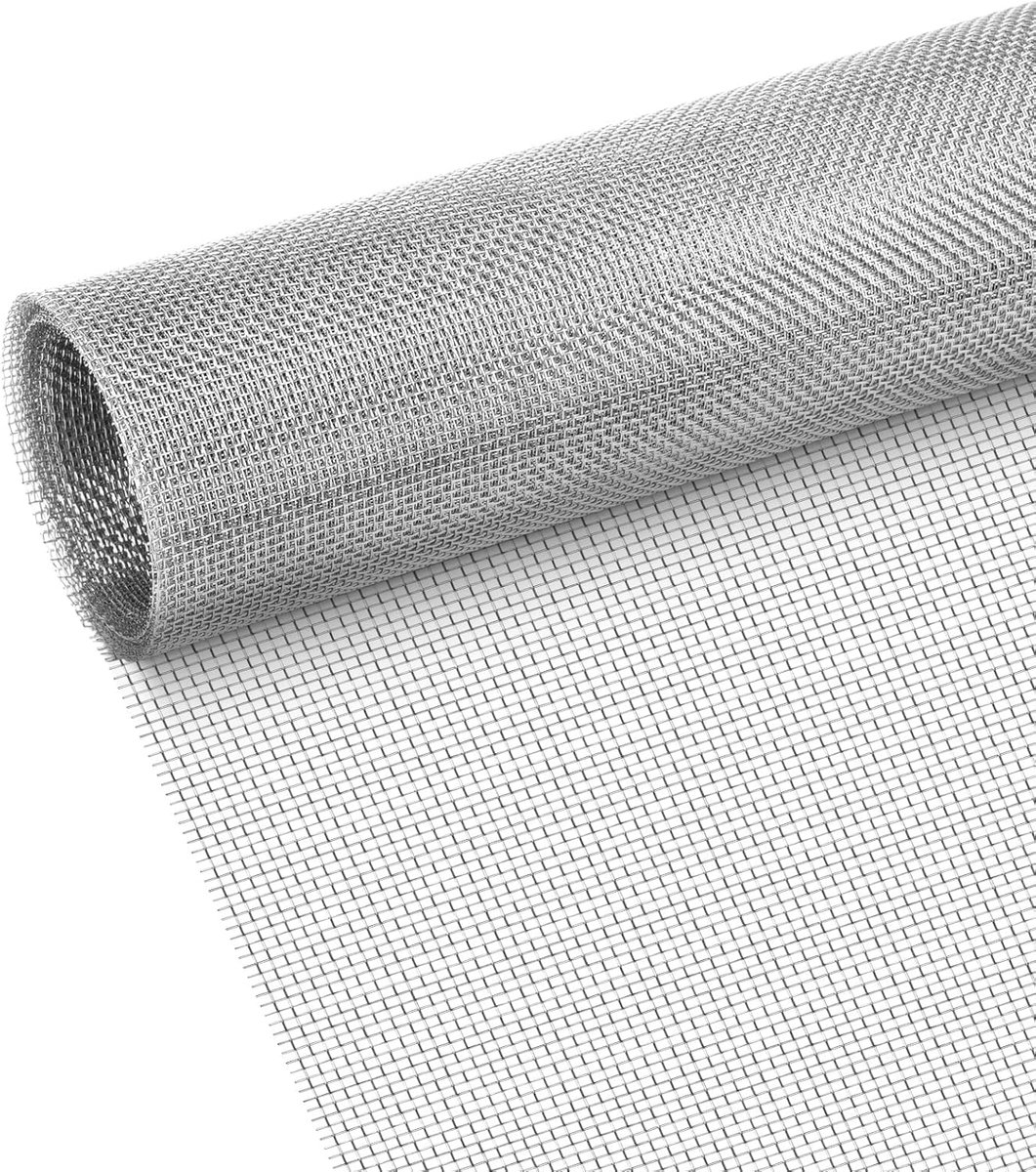 SnelShoppen - Draadgaas Fijngaas 304 Rvs 20 Mesh Honden- en Kippenhek 200cm x 30cm, Roestvrijstalen Draadmesh voor Tuin, Dieren, en Beveiliging