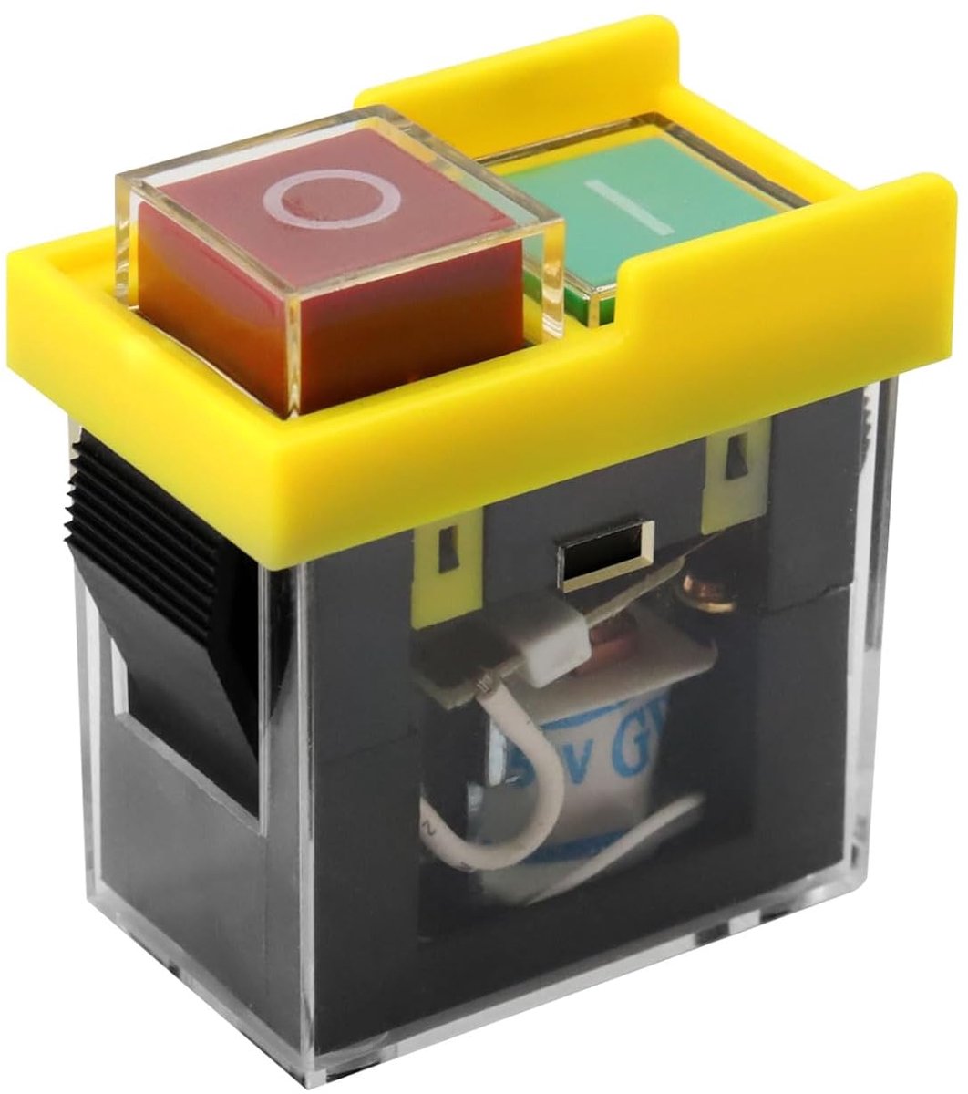 SnelShoppen - KJD6 Elektromagnetische Schakelaar 250V, 6A Universele Veiligheidsswitch IP55, Waterdicht, Geschikt voor Kleinere Gereedschappen, Tuin e