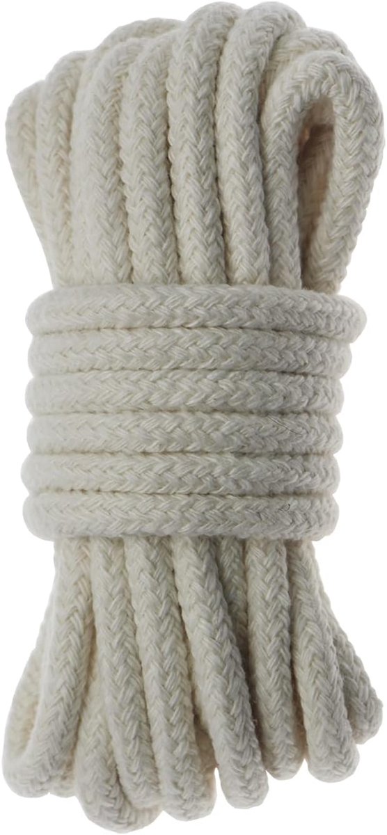 SnelShoppen - Natural Cotton Rope 6 mm 5 m - Sterke en Duurzame Katoenen Touw voor DIY, Knutselen, Decoratie, Groepsverpakkingen, Milieuvriendelijk Ra