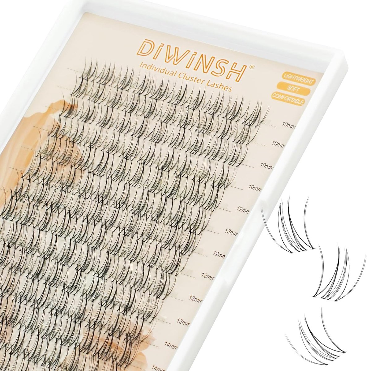 SnelShoppen - Individuele Wimpers 140pcs C Curl Cluster Wimpers 10-14mm Mix - DIY Wimperextensions Herbruikbaar Zacht en Wispy - Voor Natuurlijk Effec