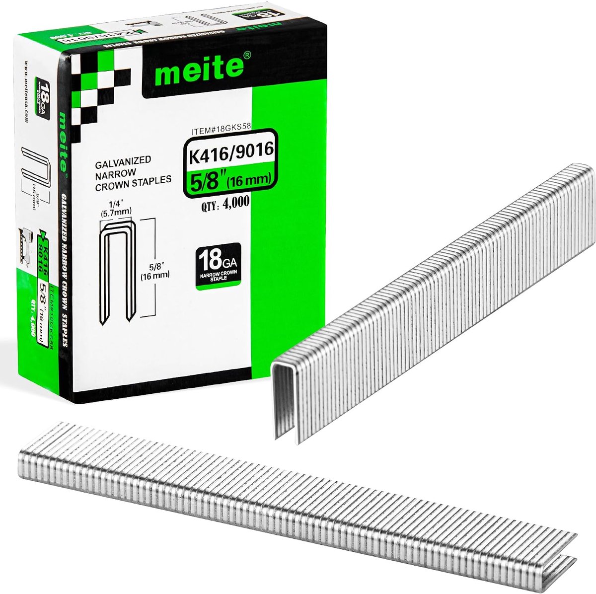 SnelShoppen - 4000 Stuks 18GA Galvanized Type 90 Nietjes 5.7 x 16mm voor Pneumatische Tackers - Perfect voor Meubelbekleding en Klussen