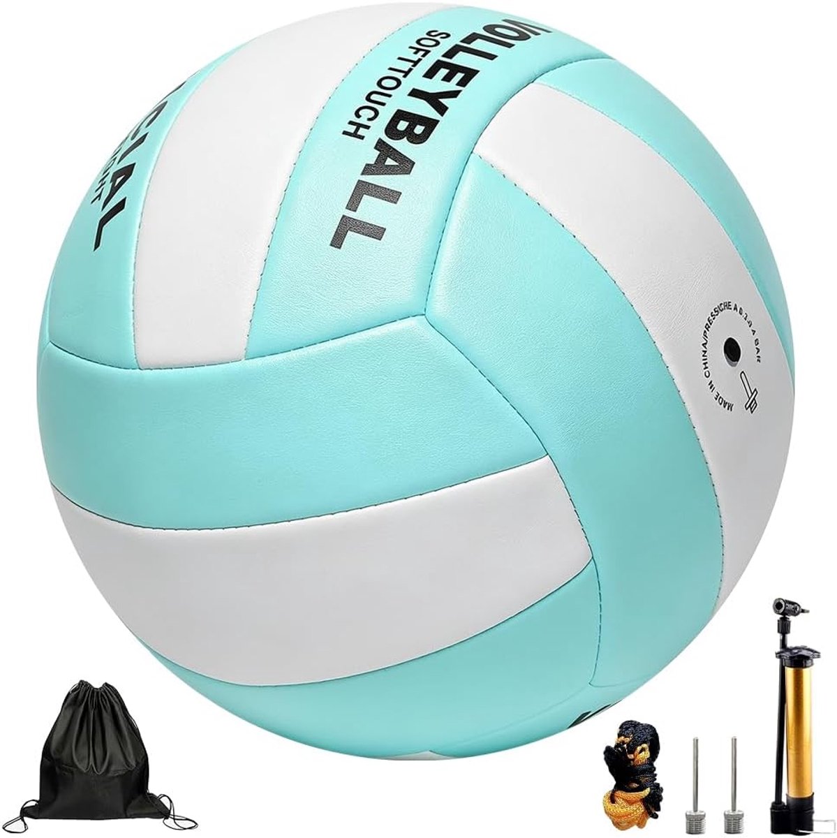 SnelShoppen - Maat 5 Volleybal - Zachte Waterdichte Beachvolleybal met Opblaasapparaat - Soft Touch Volleybal voor Strand, Zwembad, Binnen en Buiten