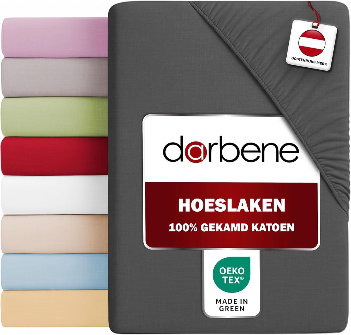 SnelShoppen - Fitted sheet 90x200 cm - Jersey onderlaken - 100% Premium gekamd katoen - Ademend en zacht - OEKOTEX gecertificeerd - Geschikt voor matr