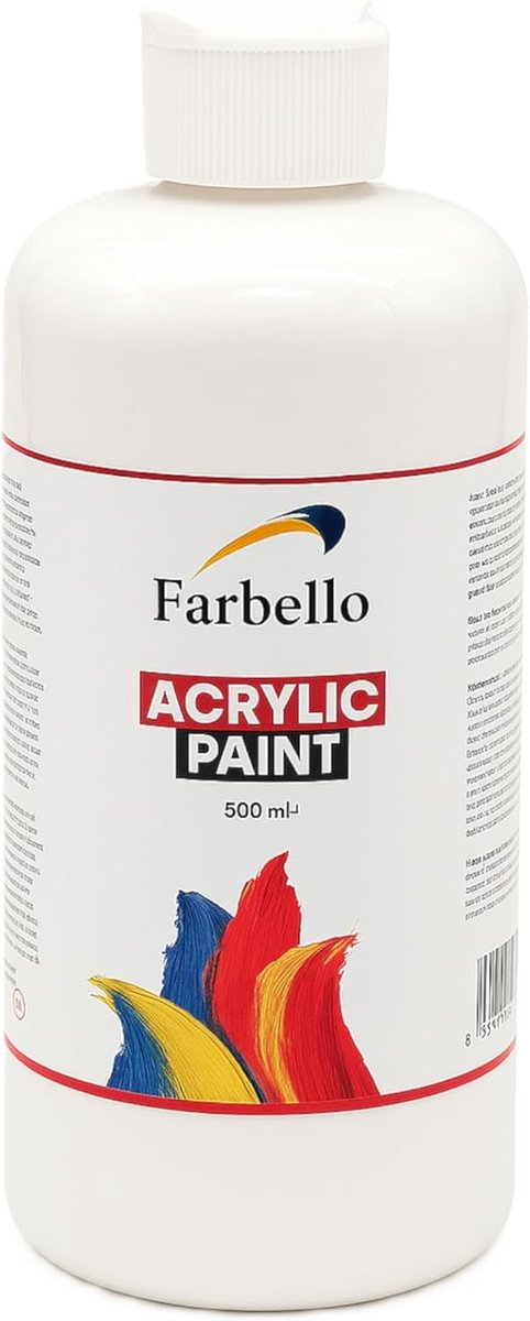 SnelShoppen - Acrylverf 500 g - Hooggepigmenteerde, Waterdichte Schilderverf voor Canvas, Hout, Steen, Papier en Metaal - Luminous Kleur (Wit)
