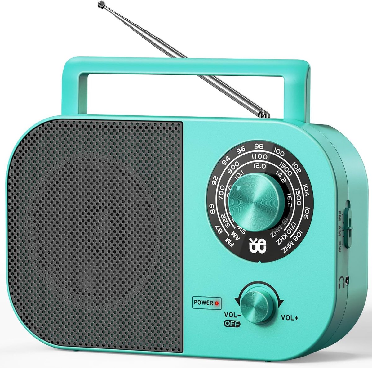 SnelShoppen - Portable Radio AM, FM, SW - Draagbare Radio met Sterke Ontvangst, Accu- en Netvoeding, Ingebouwde Luidspreker en Headphone Jack voor Thu