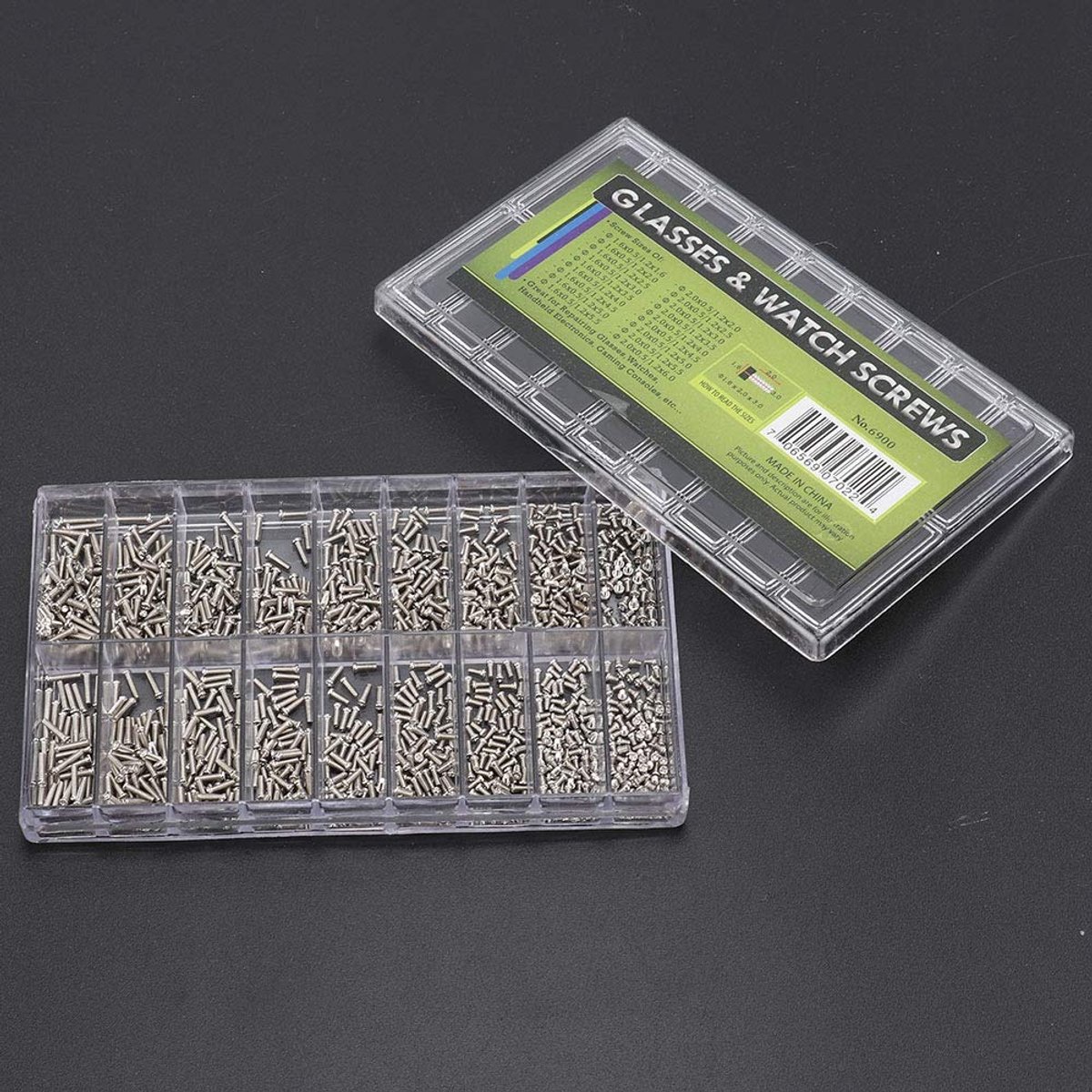 SnelShoppen - 1800 Stuks Horloge Schroeven Set, RVS Reparatie Gereedschap, Multifunctionele Miniature Schroeven voor Horloges, Brillen en Klokken