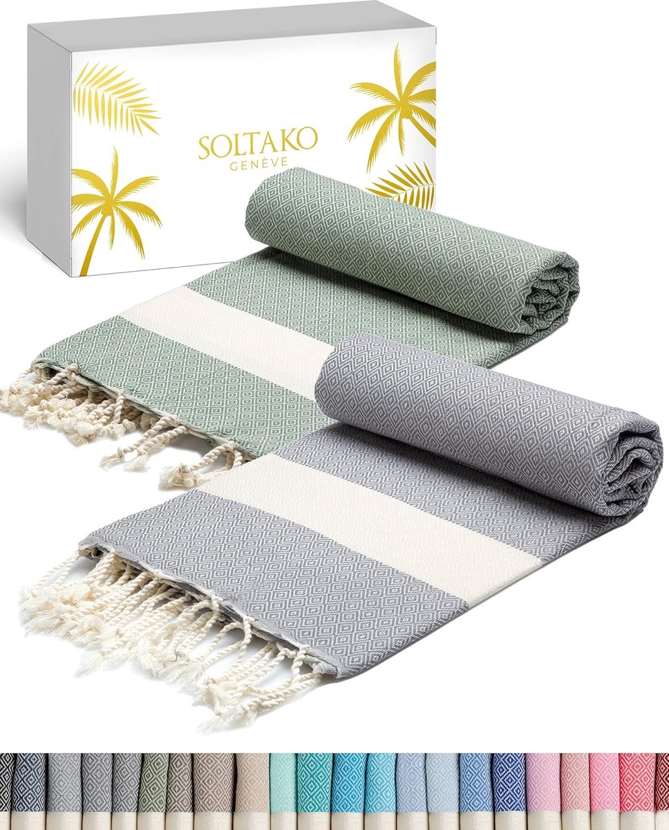 SnelShoppen - Grote Hammam Handdoek 100x200 cm - Lichte Katoenen Strandhanddoek, Badhanddoek, Sauna Handdoek, Yoga Dekentje, Perfect voor Vrouwen en M