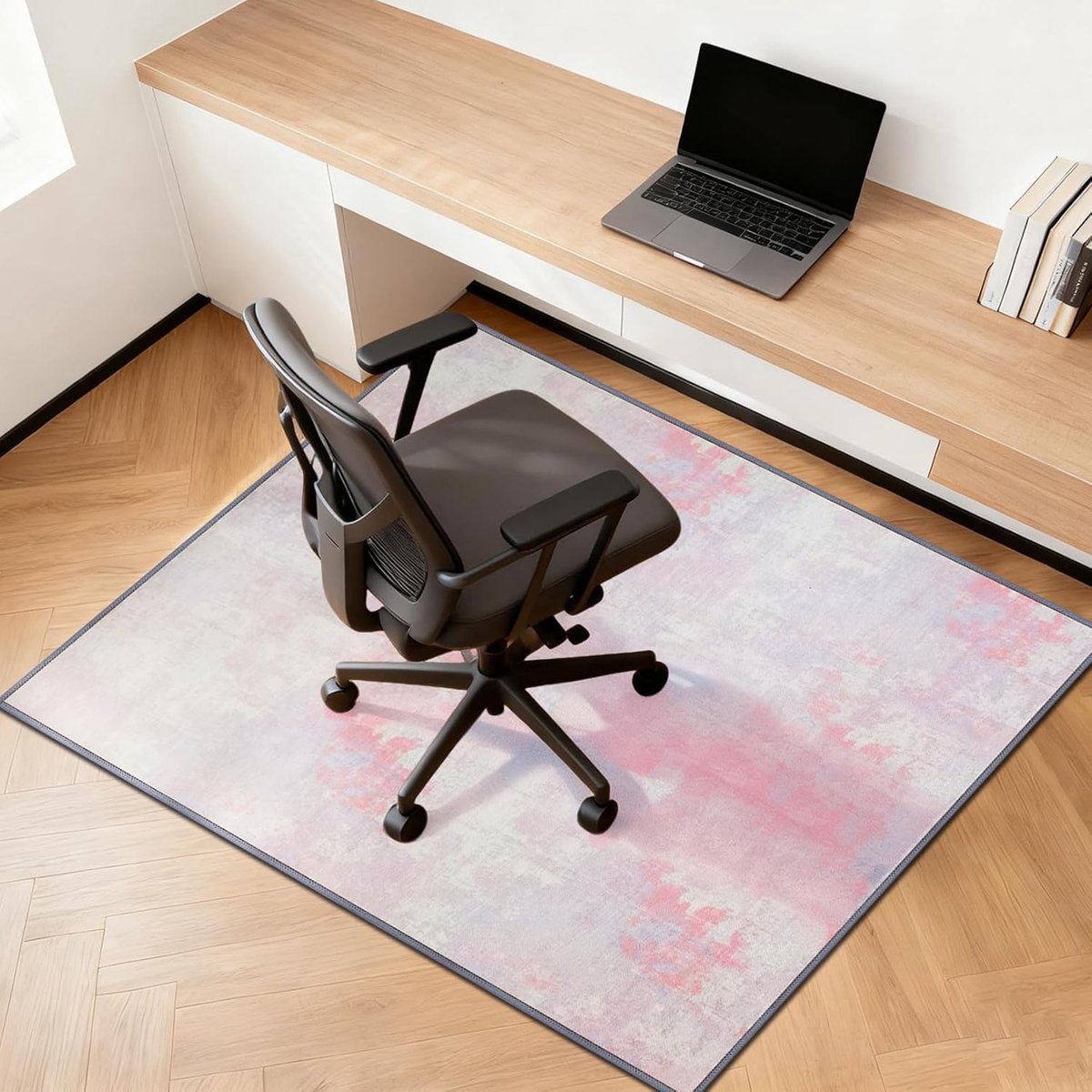 SnelShoppen - Floor Protection Mat voor Kantoorstoel 120 x 90 cm, Vrij van Lijm, Wasbaar, Modern Tapijt, Geschikt voor Harde Vloeren, Laminaat en Tege