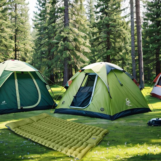 Slaapmat 2 Persoons - Zelfopblazend Camping Matras - 200x133 cm - 10 cm Dik - Extra Groot Formaat - Lichtgewicht - Snel Opblazen - Luchtmatras - Voor Kamperen en Trekken — afbeelding 3