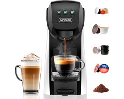 CAPXSNOB Warriors1 5-in-1 Capsule Koffiemachine – 20 Bar – Geschikt voor Nespresso®, Dolce Gusto®, Lavazza A Modo Mio®, Espresso Point® en Gemalen Koffie – Wit