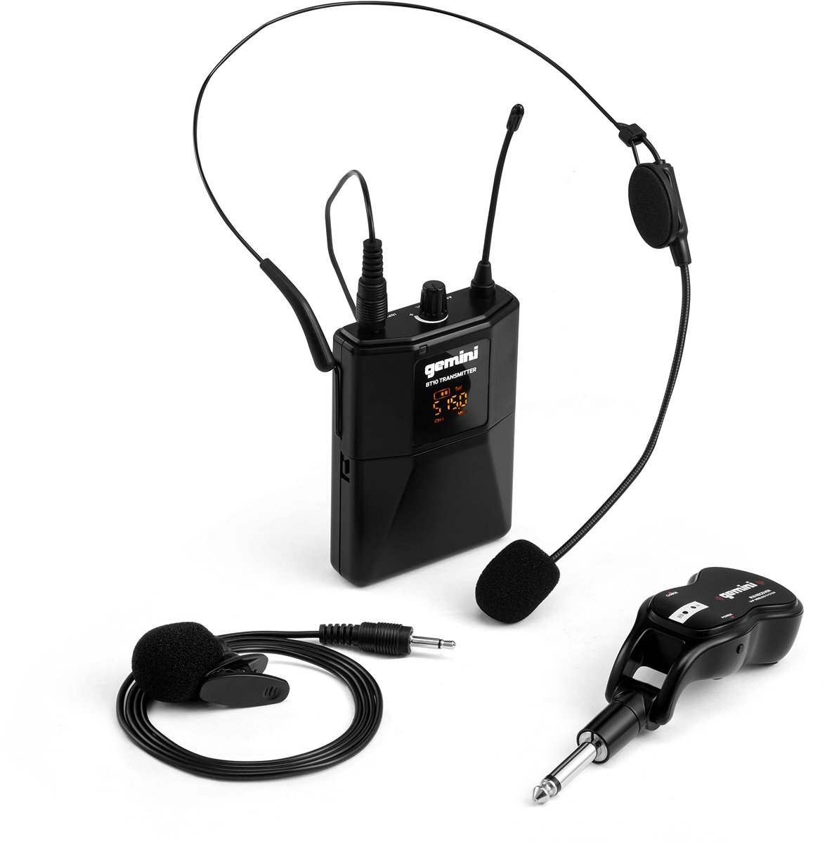 SnelShoppen - Draadloze UHF Microfoon Headset en Lavalier Microfoon Set voor Karaoke DJ met USB Oplaadbare Ontvanger en 1/4" Jack voor Feest en Evenem