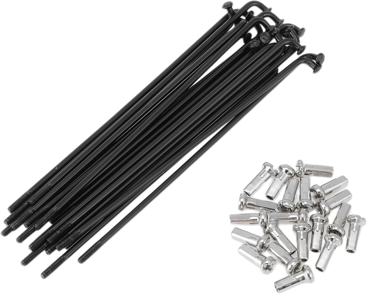20 set 13G Fietsspaken 105 mm Roestvrij Staal Zwarte Fietsvelgenspaken voor Fietsen en Accessoires