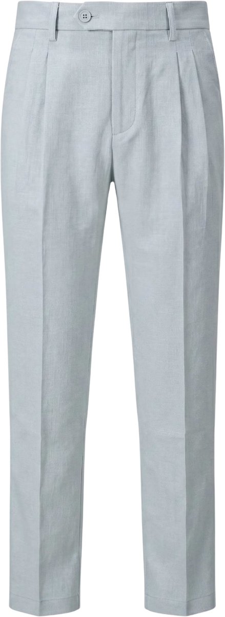 Currero Pantalon Heren Chino Regular Fit Golfbroek Nette Broek Elastische Tailleband Volwassenen Lichtblauw Lichtcyaan