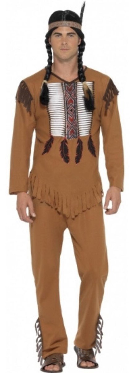 Smiffys Indianen carnaval verkleed kostuum Anakin voor heren - bruin - Indiaan 48/50