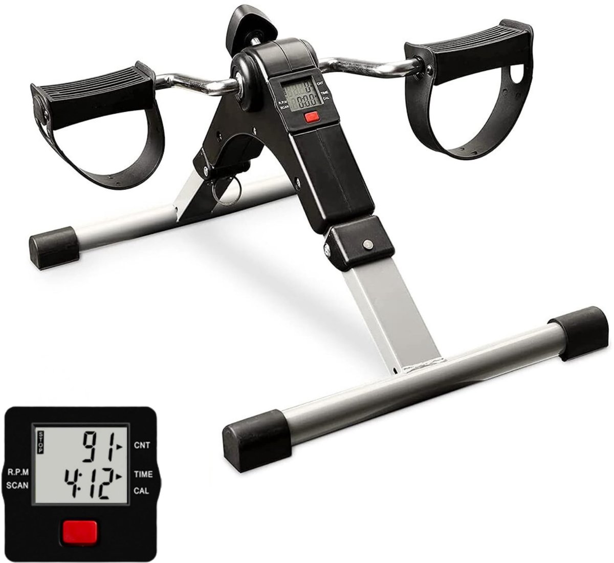 Hometrainer Fiets - Mini Hometrainer - Actief Blijven - Verstelbare Weerstand - 45 cm - Zwart