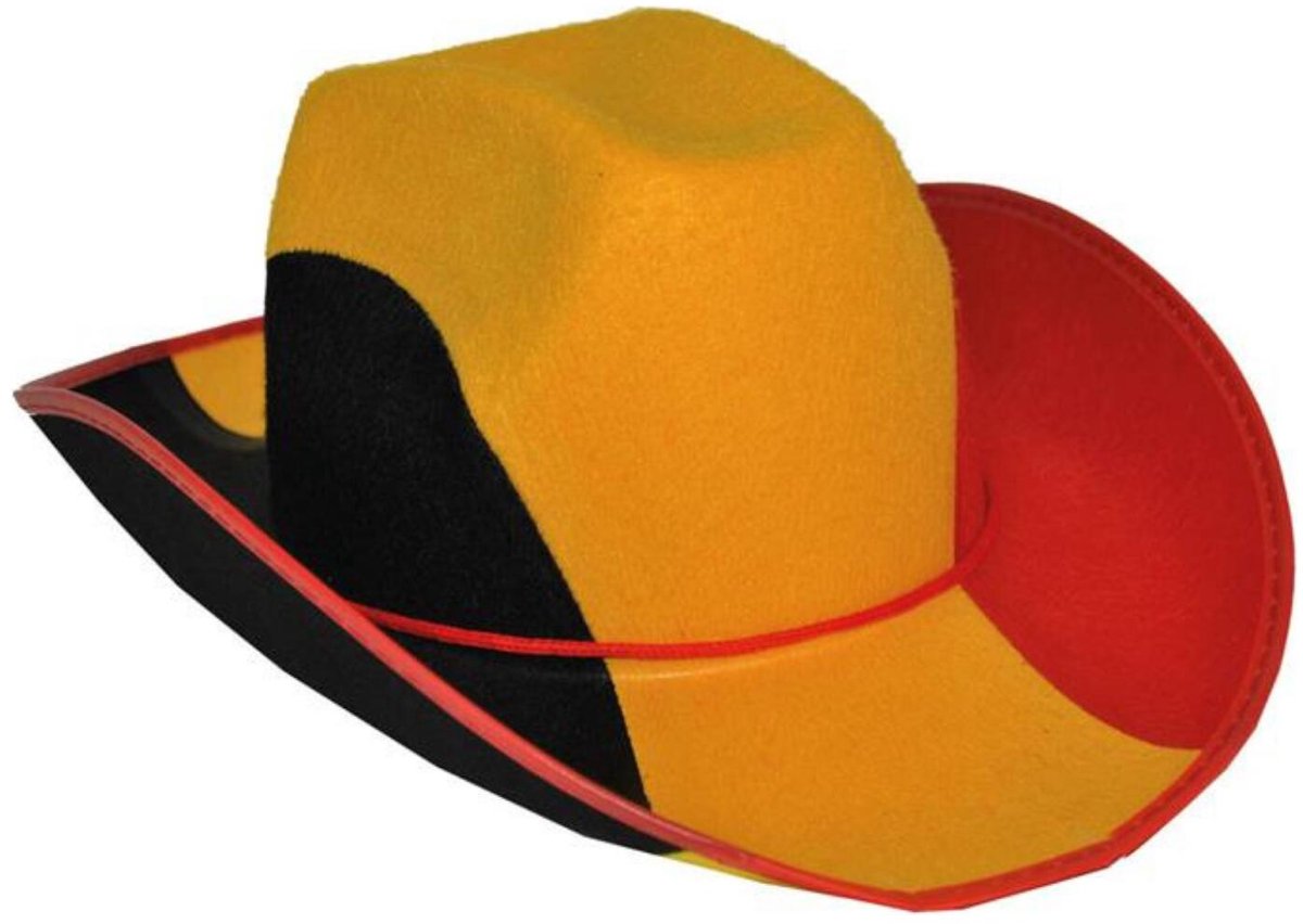 Cowboyhoed supporter Belgie - landen vlaggen verkleed feestartikelen