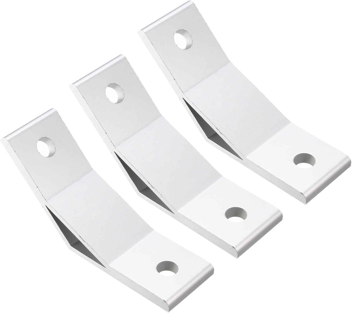 Hoekbeugels 60mm x 32mm 135 Graden - 3 Stuks Aluminium Hoekverbinders voor Meubels - Sterke en Duurzame Bevestiging